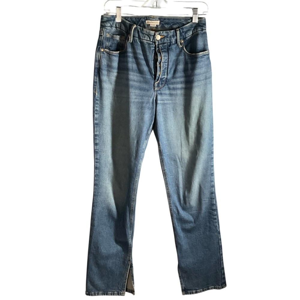 Good American Women's Indigo High Rise Straight Leg Button Fly Jeans Size 6